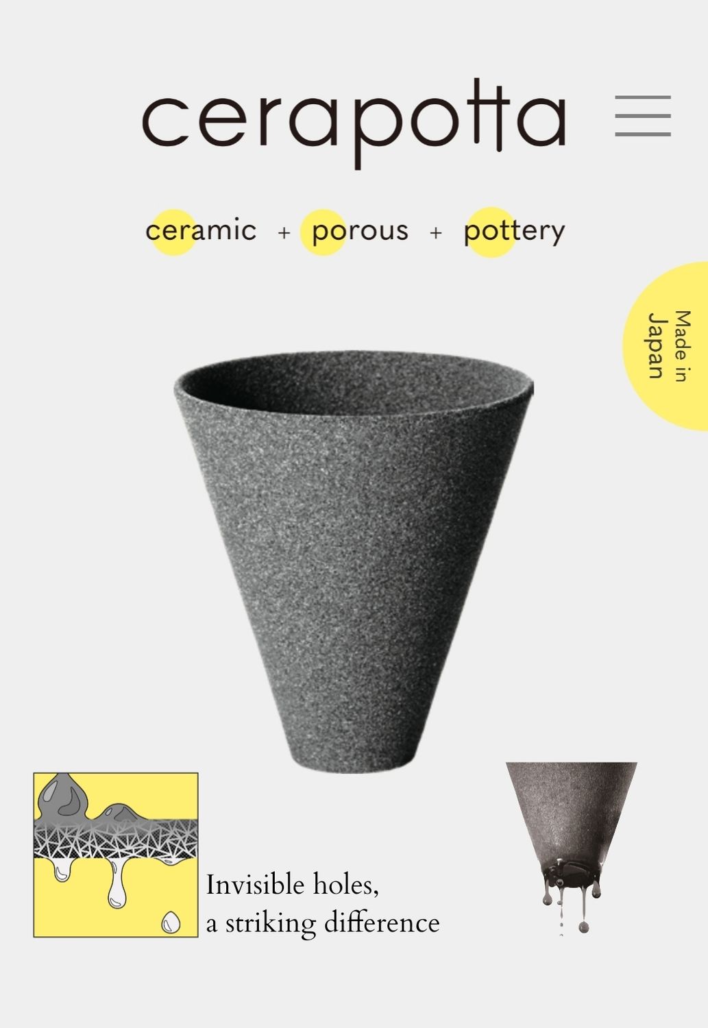 Cerapotta, filtro v60 cerámico poroso