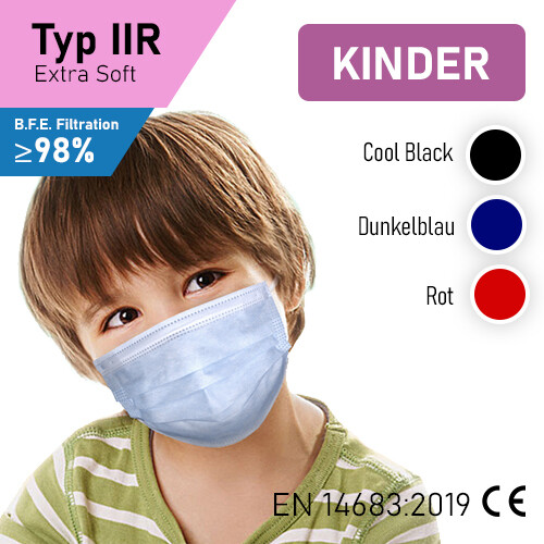 Kindermasken - Typ IIR - 50er Packung CE EN 14683:2019 Kindermasken - Typ IIR - 50er Packung CE EN 14683:2019