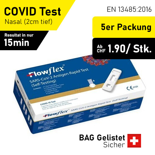 Flowflex Covid-19 Antigen Selbsttest 5er Packung