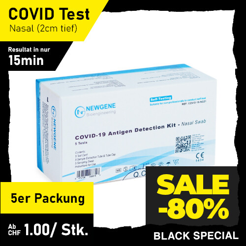 New Gene Covid-19 Antigen Selbsttest 5er Packung New Gene Covid-19 Antigen Selbsttest 5er Packung