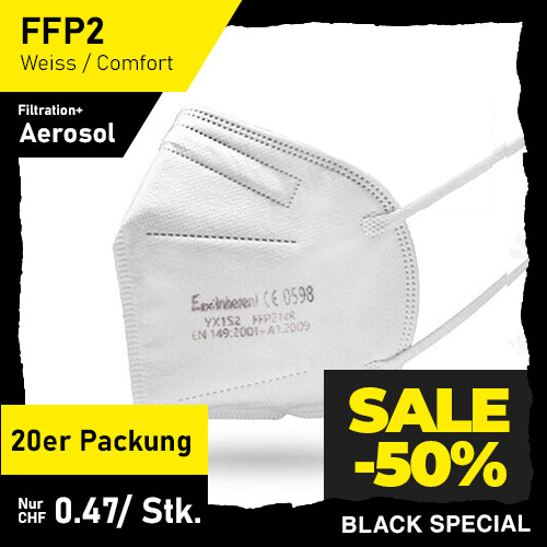 FFP2 Maske Weiss - 20er Packung / SGS Geprüft & CE 0598