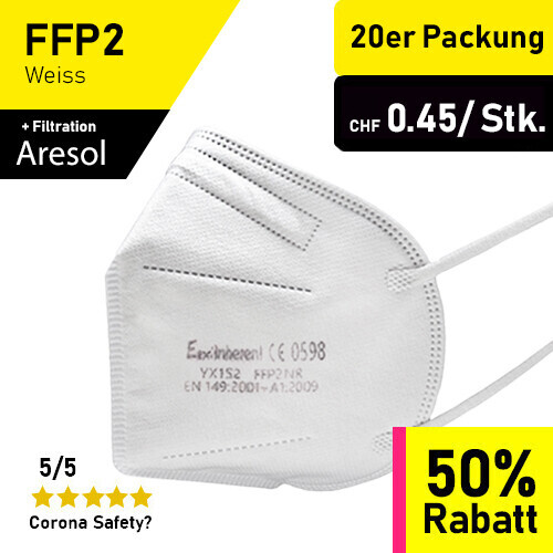 FFP2 Atemschutzmaske - 20er Packung / TÜV-Rheinland geprüft - FFP Masken |  FFP2 & FFP3 Schutzmasken | Schweiz