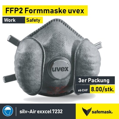 FFP2-Atemschutz-Formmaske uvex silv-Air e 7232