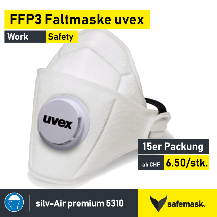 FFP3-Atemschutz-Faltmaske uvex silv-Air 5310 premium
