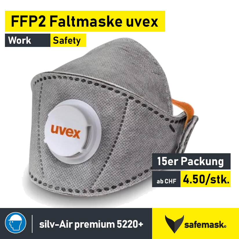 FFP2-Atemschutz-Faltmaske uvex silv-Air 5220+ premium