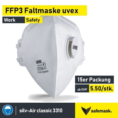 FFP3-Atemschutz-Faltmaske uvex silv-Air c 3310