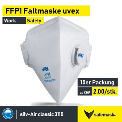 FFP1-Atemschutz-Faltmaske uvex silv-Air c 3110