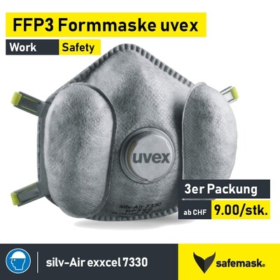 FFP3-Atemschutz-Formmaske uvex silv-Air e 7330