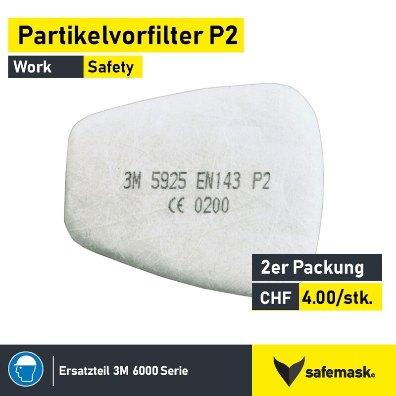 Partikelvorfilter P2 Vollmaske 3M Serie 6000