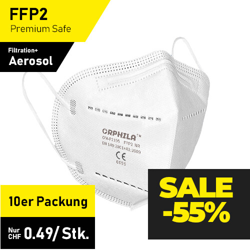 Orphila Medical FFP2 Atemschutzmaske - 10er Packung / inkl. Prüfbericht TÜV-Rheinland
