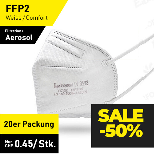 FFP2 Maske Weiss - 20er Packung / SGS Geprüft & CE 0598