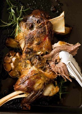 Slow Roasted Shoulder of Lamb with Sauté Potatoes & Seasonal Vegetables (Serves 6 to 8) (GF)