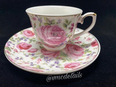 TAZAS DE CAFE ESPRESSO FLORAL