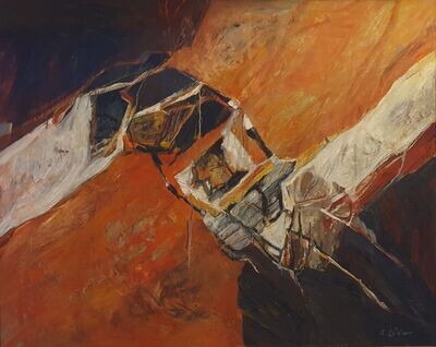 „Organisches und Flächen“, 1966, Öl auf Leinwand, 120 x 150 cm