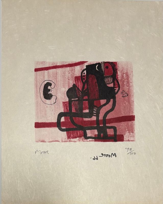 Henry Moore signierte Lithografie 78/100