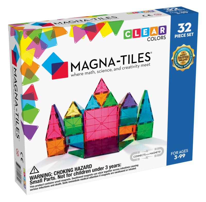 MAGNA-TILES Μαγνητικό Παιχνίδι 32 κομματιών Clear Colors