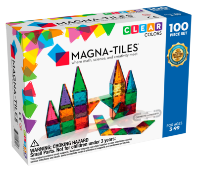 MAGNA-TILES Μαγνητικό Παιχνίδι 100 κομματιών Clear Colors