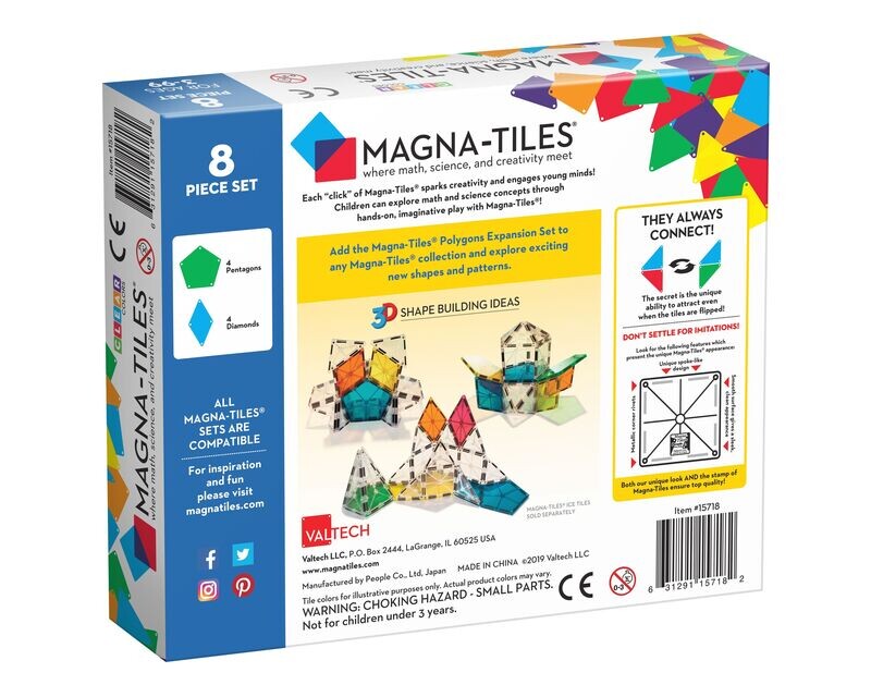 MAGNA-TILES Μαγνητικό Παιχνίδι 8 κομματιών Polygon Expansion