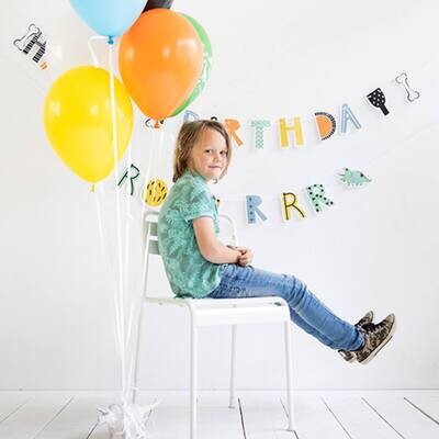 Γιρλάντα Happy Birthday Dino Roars 2 τεμάχια