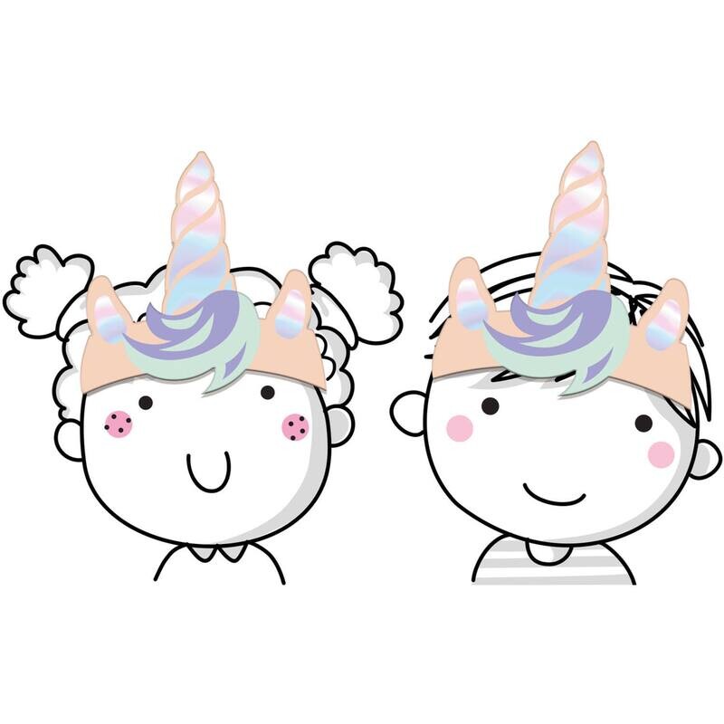 Χάρτινα Καπελάκια Unicorns &amp; Rainbows 6 τεμάχια