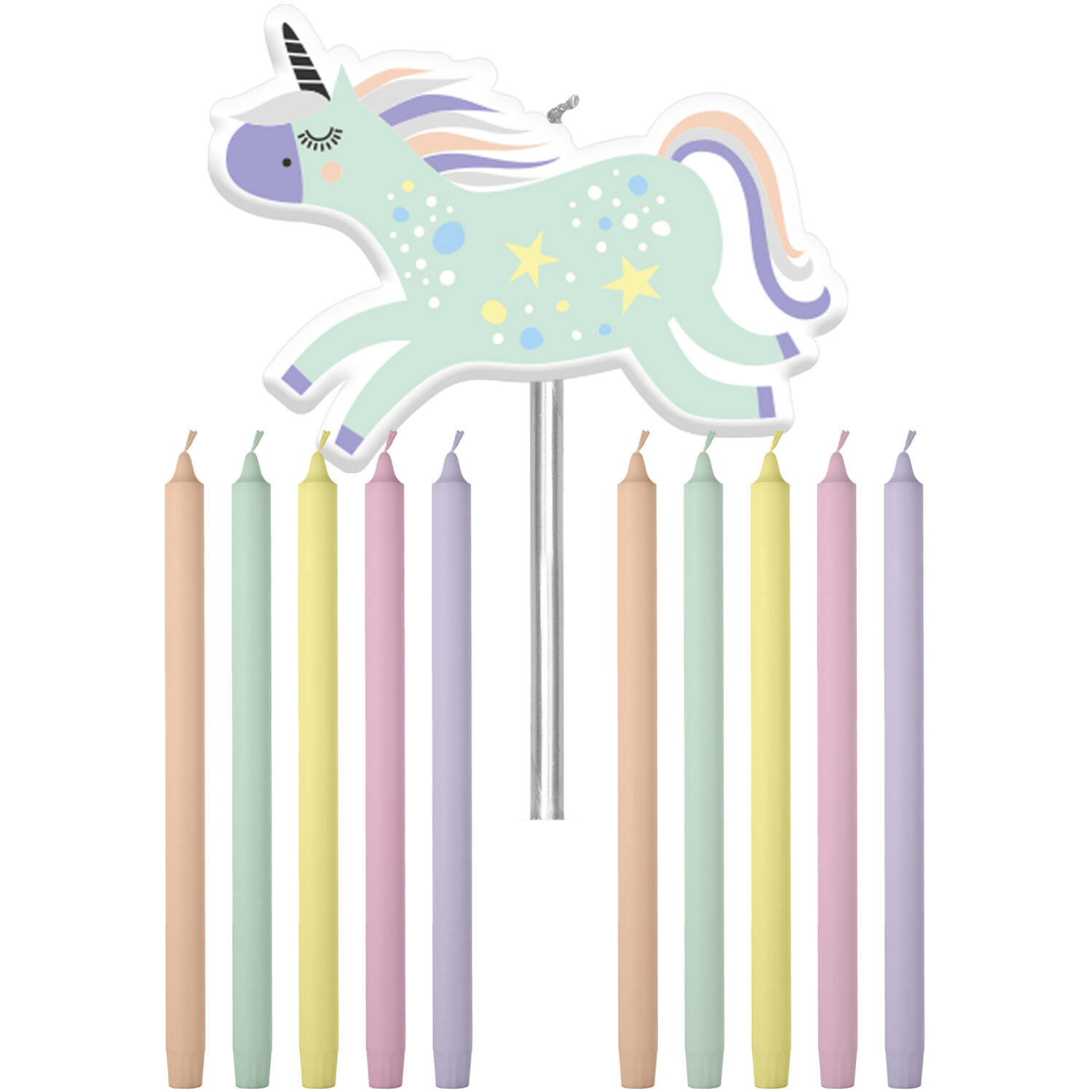 Κεράκια Unicorns &amp; Rainbows 11 τεμάχια