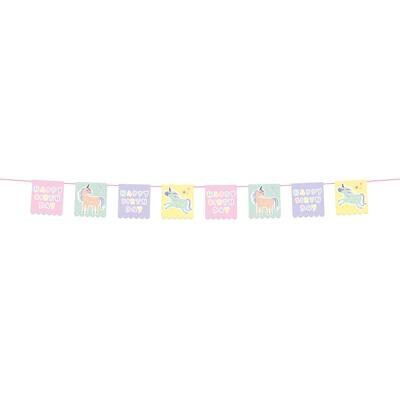 Γιρλάντα Με Σημαιάκια Happy Birthday Unicorns &amp; Rainbows