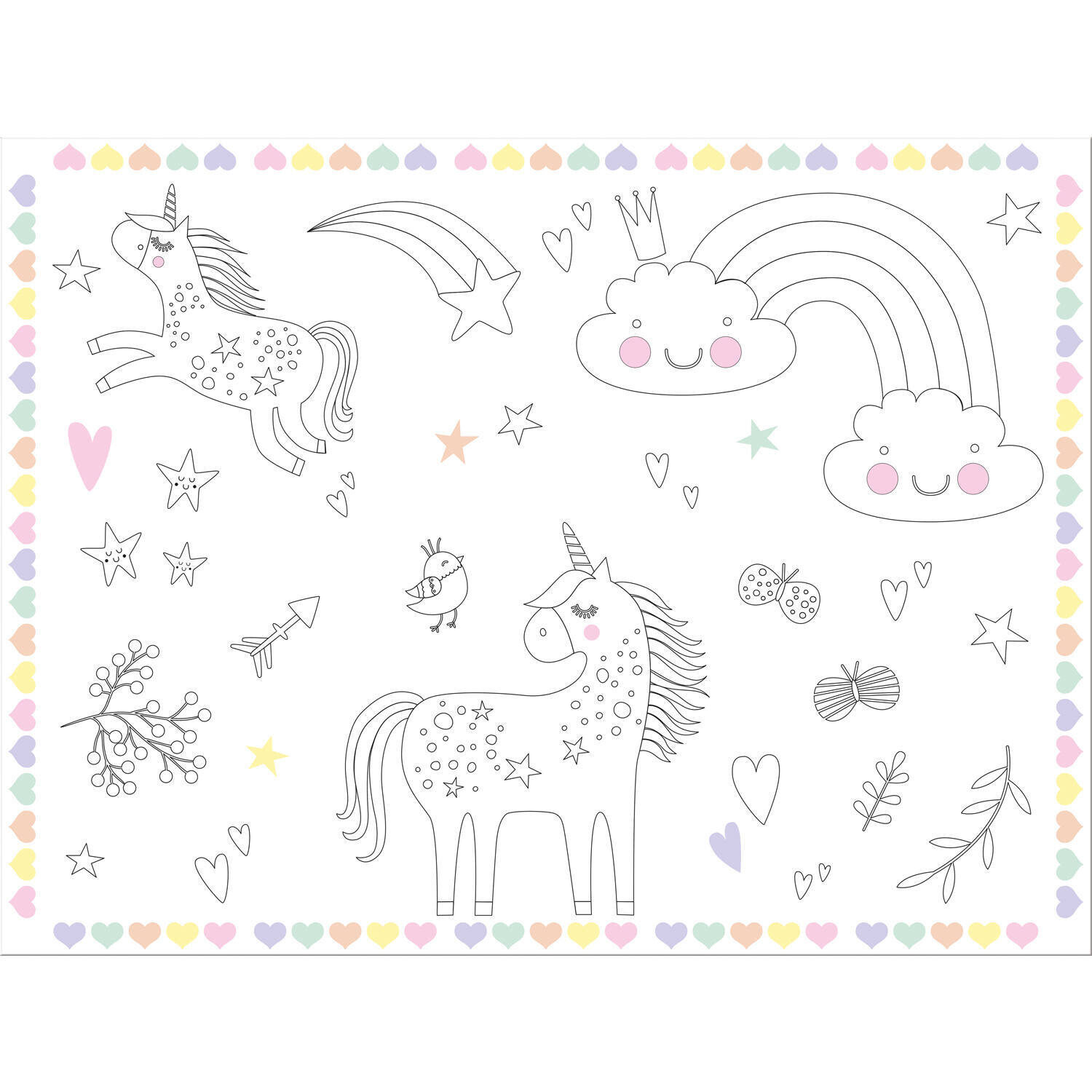 Χάρτινα Σουπλά Ζωγραφικής Unicorns &amp; Rainbows 6 τεμάχια