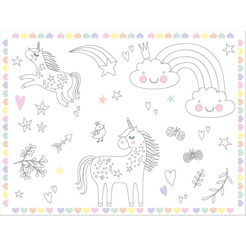 Χάρτινα Σουπλά Ζωγραφικής Unicorns &amp; Rainbows 6 τεμάχια