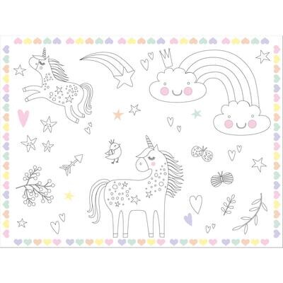 Χάρτινα Σουπλά Ζωγραφικής Unicorns &amp; Rainbows 6 τεμάχια