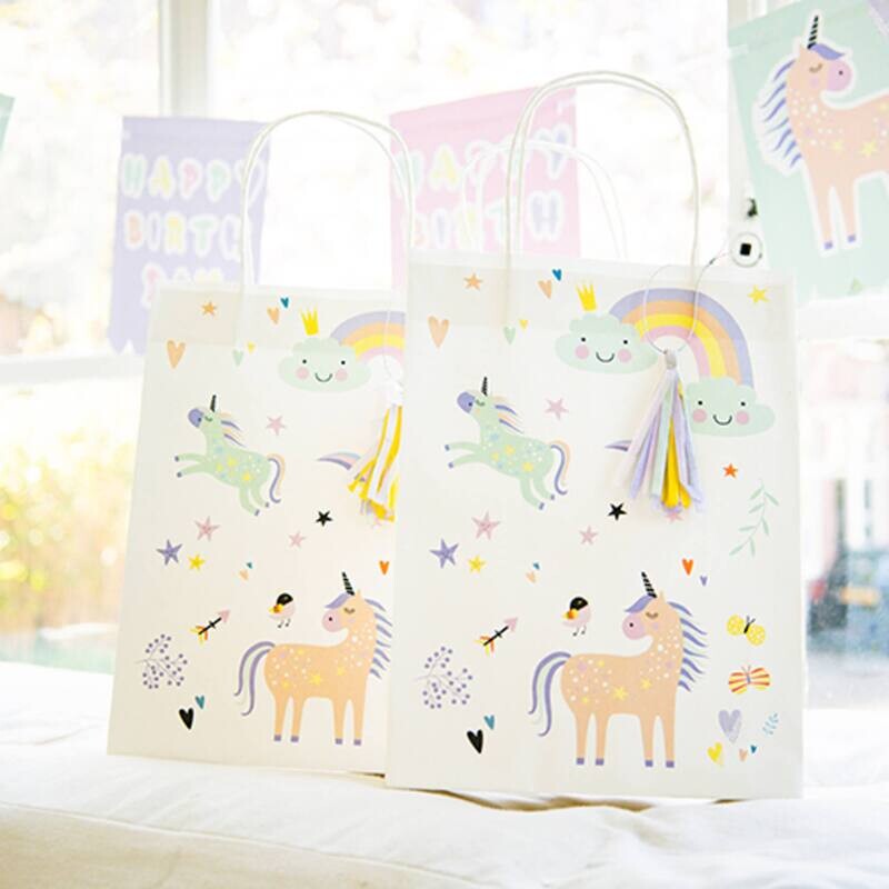 Χάρτινες Τσάντες Unicorns &amp; Rainbows 6 τεμάχια