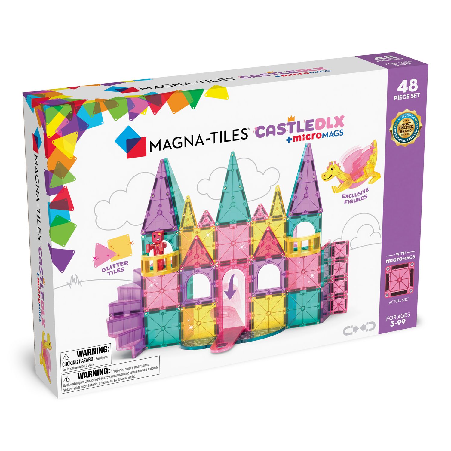 MAGNA-TILES Μαγνητικό Παιχνίδι 48 κομματιών Castle DLX