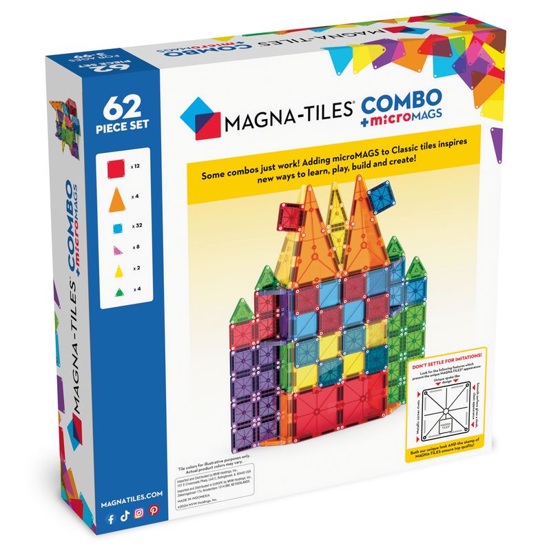MAGNA-TILES Μαγνητικό Παιχνίδι 62 κομματιών Combo