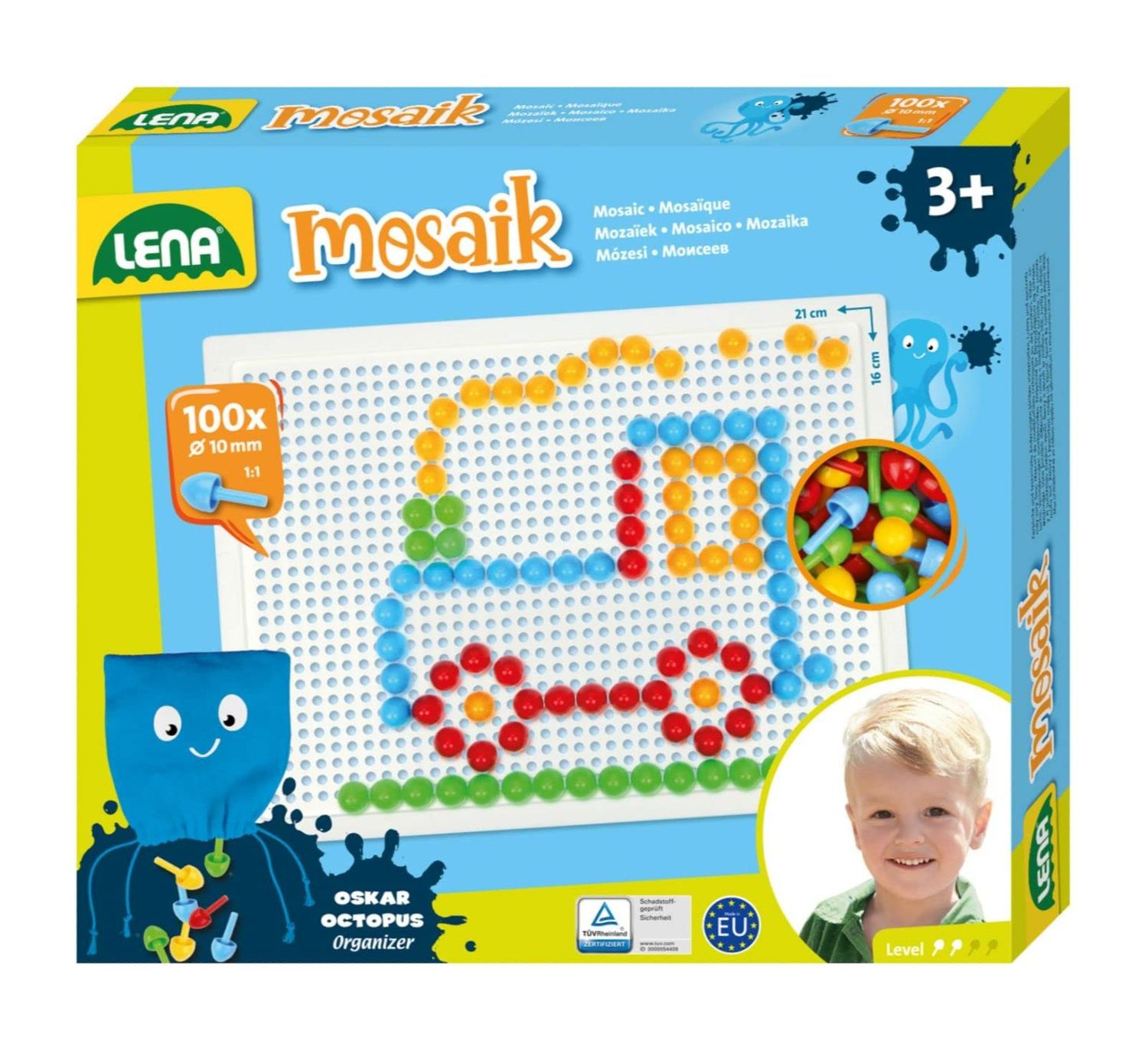 Μωσαϊκό με 100 Πολύχρωμα Πιόνια – Δημιουργικό Παιχνίδι Lena