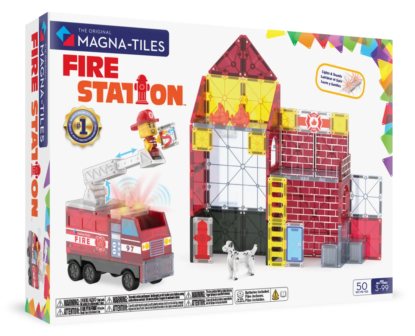 MAGNA-TILES Μαγνητικό Παιχνίδι 50 κομματιών Fire Station