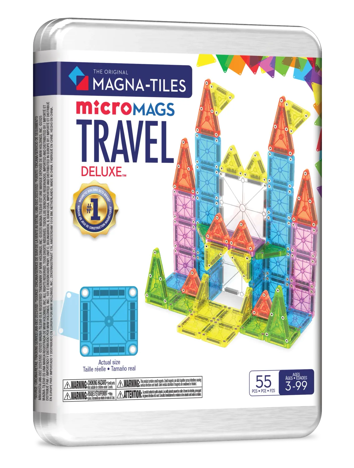 MAGNA-TILES Μαγνητικό Παιχνίδι 55 κομματιών microMAGS Travel Set Deluxe