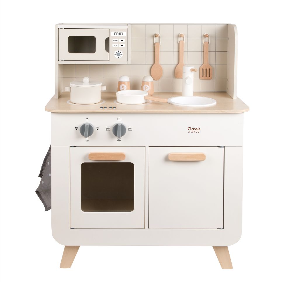Παιδική Ξύλινη Κουζίνα με Αξεσουάρ Classic WORLD