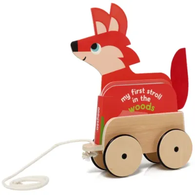 Τρεχαλίτσα Παιχνίδι με Βιβλίο για Παιδιά 2 σε 1 – Αλεπού