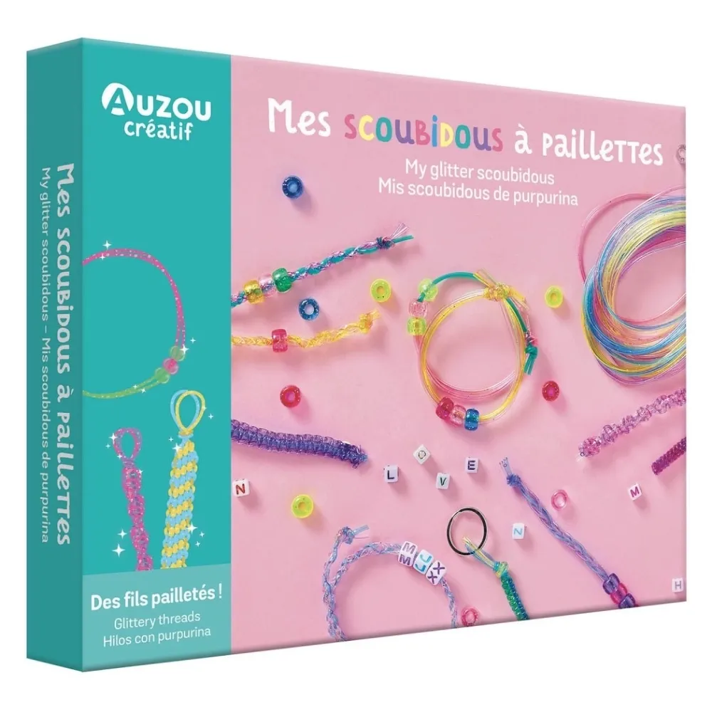Φτιάχνω Κοσμήματα-Κατασκευή Βραχιολιών Scoubidous με Γκλίττερ  Auzou