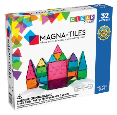 MAGNA-TILES Μαγνητικό Παιχνίδι 32 κομματιών Clear Colors