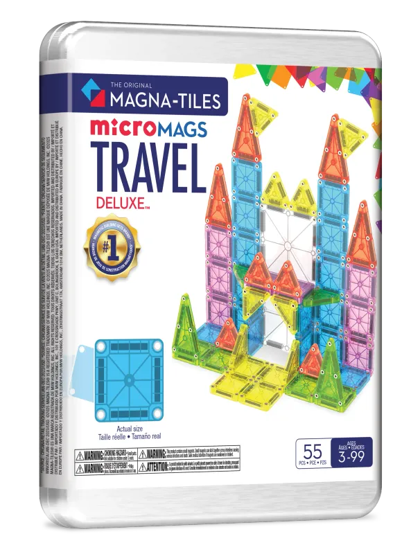MAGNA-TILES Μαγνητικό Παιχνίδι 55 κομματιών microMAGS Travel Set Deluxe