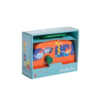 Μουσικό Κουρδιστό Μεταλλικό Λεωφορείο Moulin Roty