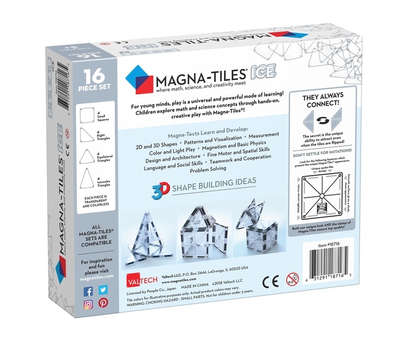 MAGNA-TILES Μαγνητικό Παιχνίδι 16 κομματιών Ice