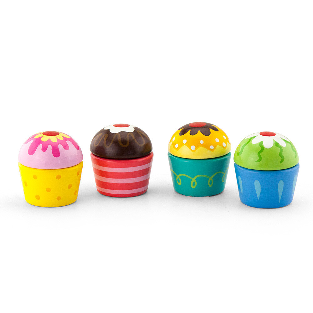 Παιδικά Ξύλινα Cup Cakes 4τμχ