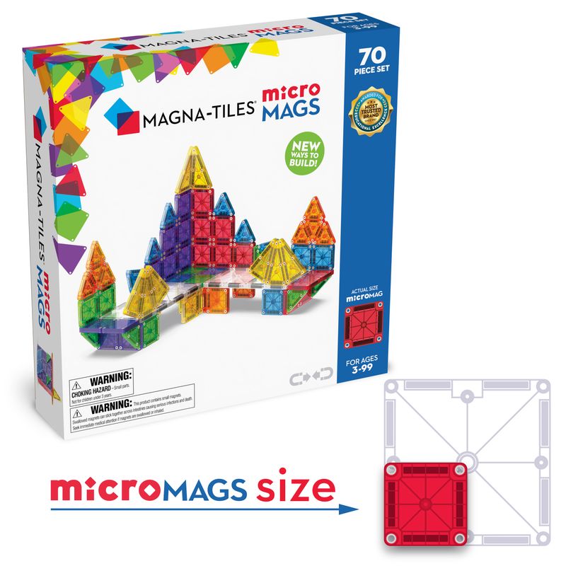 MAGNA-TILES Μαγνητικό Παιχνίδι 70 κομματιών microMAGS Deluxe Set