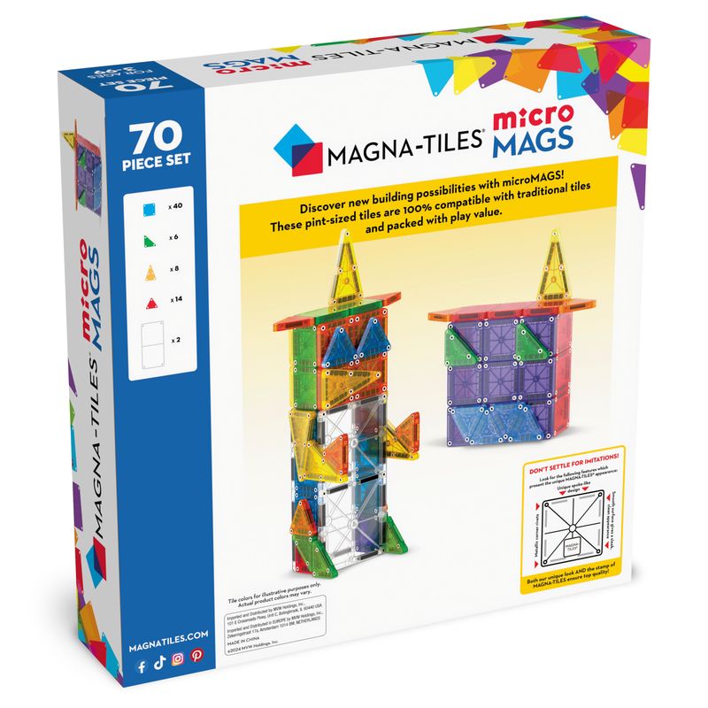 MAGNA-TILES Μαγνητικό Παιχνίδι 70 κομματιών microMAGS Deluxe Set