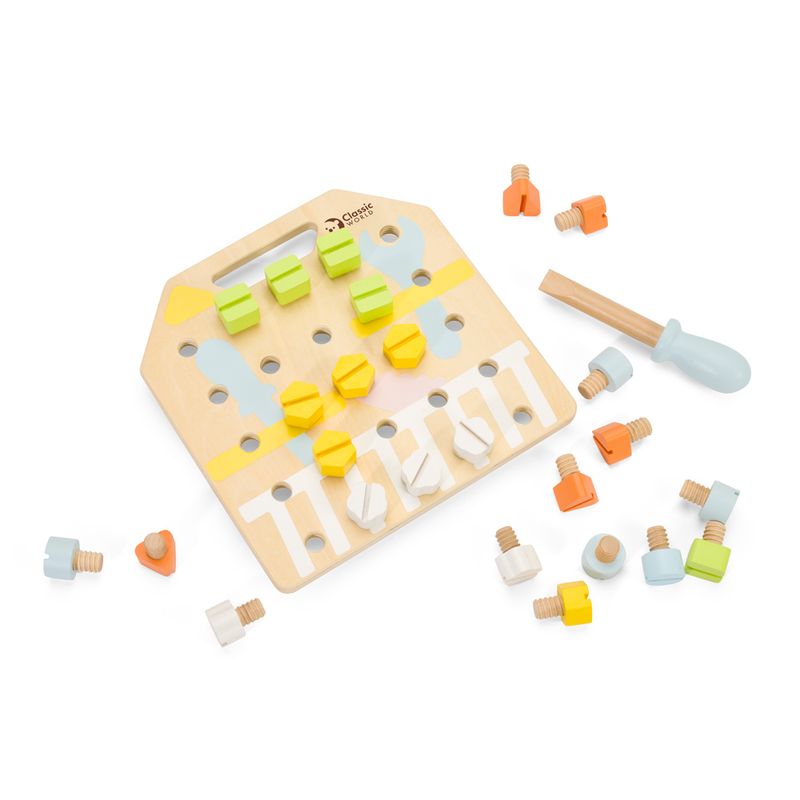 Ξύλινο Παιχνίδι Λεπτής Κινητικότητας Βιδώματα Classic WORLD