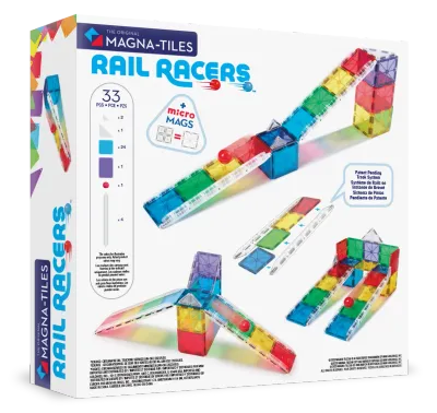 MAGNA-TILES Μαγνητικό Παιχνίδι 33 κομματιών Rail Racers