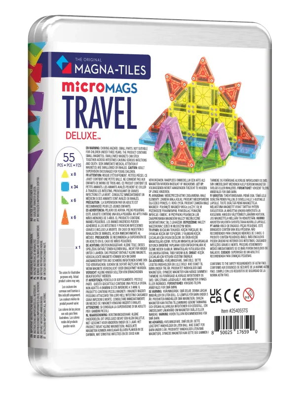 MAGNA-TILES Μαγνητικό Παιχνίδι 55 κομματιών microMAGS Travel Set Deluxe
