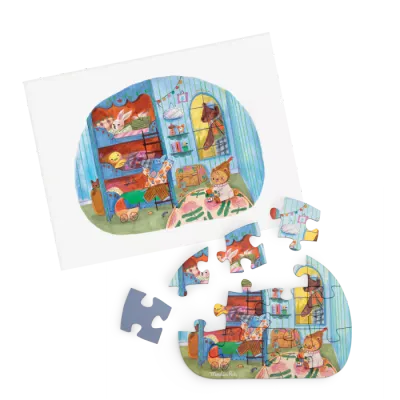 4 Μίνι Παζλ Μια Όμορφη Μέρα 12 κομμάτια Moulin Roty