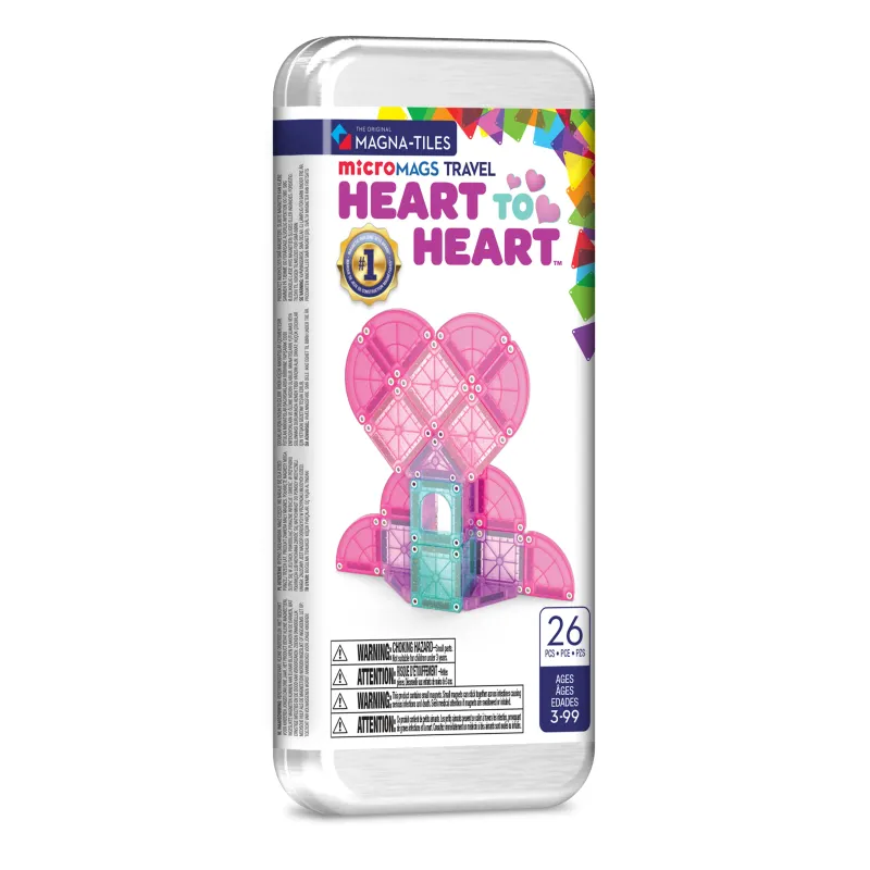MAGNA-TILES Mαγνητικό Παιχνίδι 26 κομματιών microMAGS Heart to Heart Travel